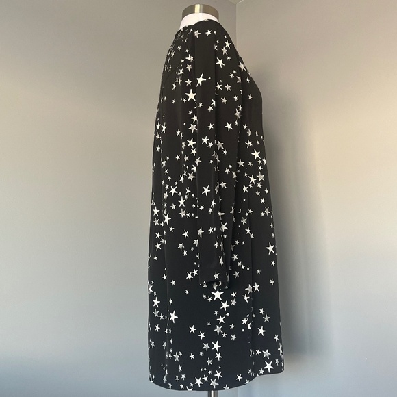 Tibi Star Printed 100% Silk Shift Long sleeve Cocktail Casual Tunic Dress 4 Smal - Picture 10 of 15